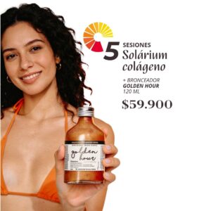 5 sesiones de solárium colágeno + BRONCEADOR GOLDEN HOUR 120 ML